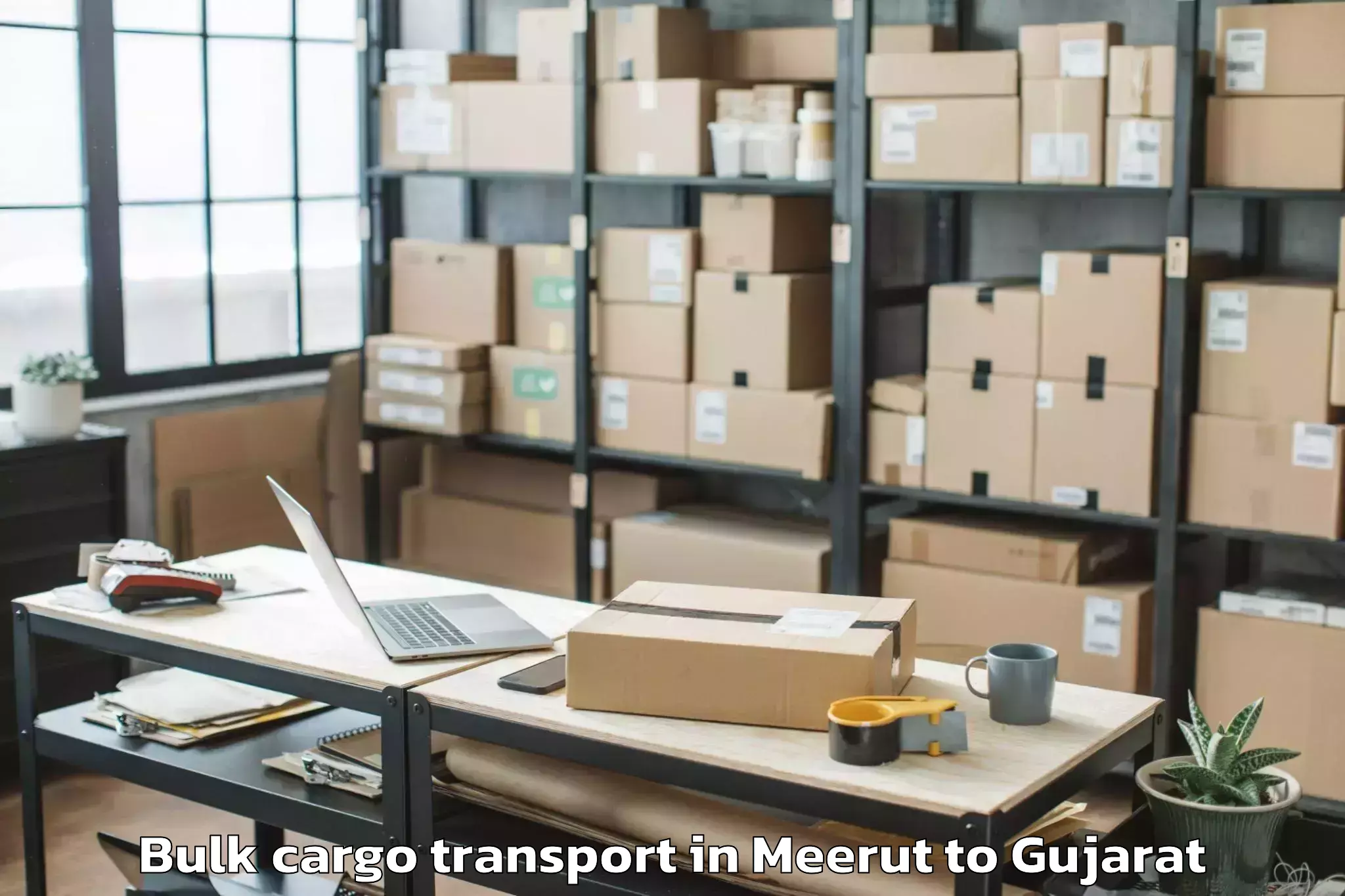 Affordable Meerut to Gadhada Bulk Cargo Transport